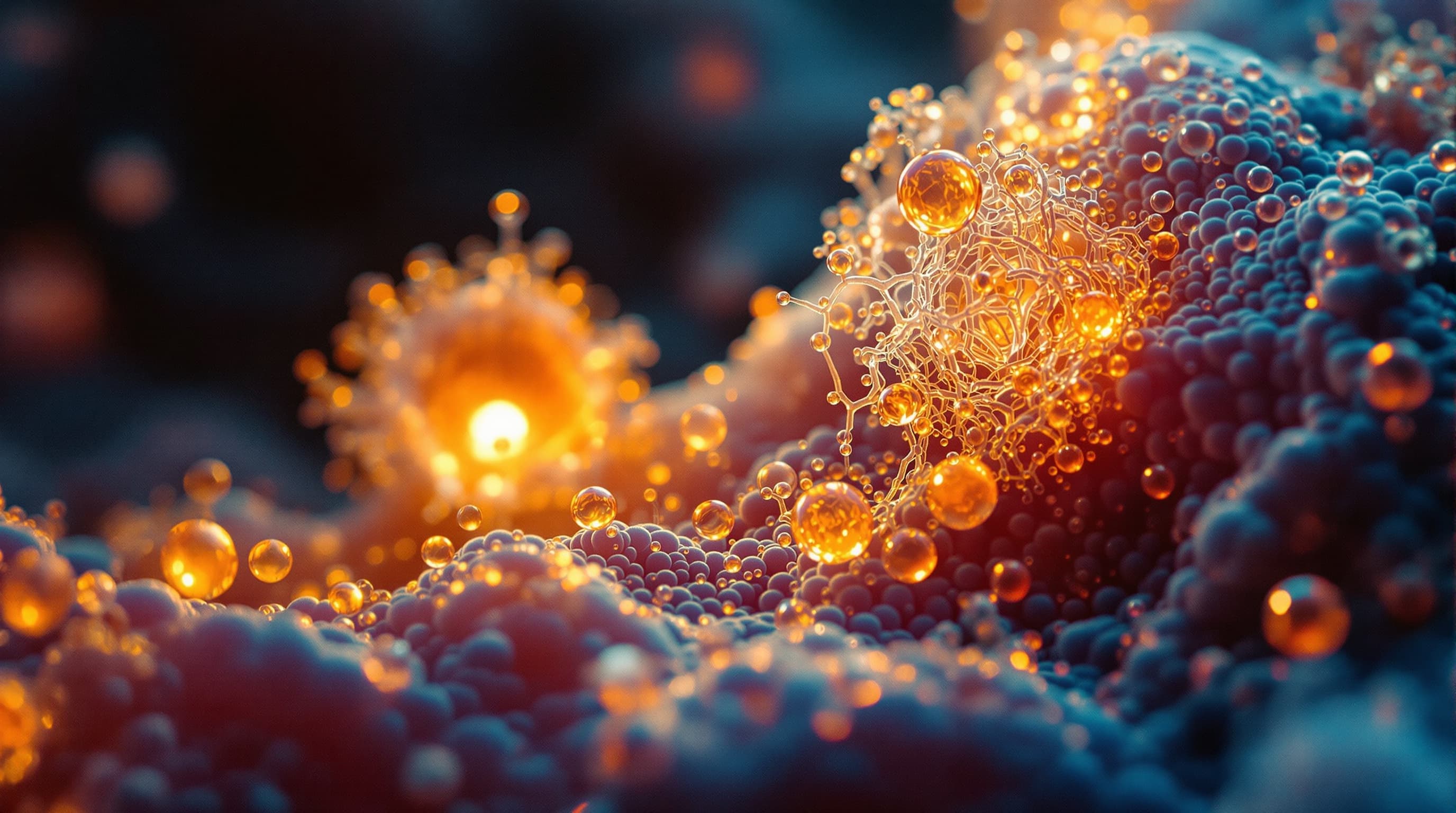 New luminous cellular forms emerging in warm light